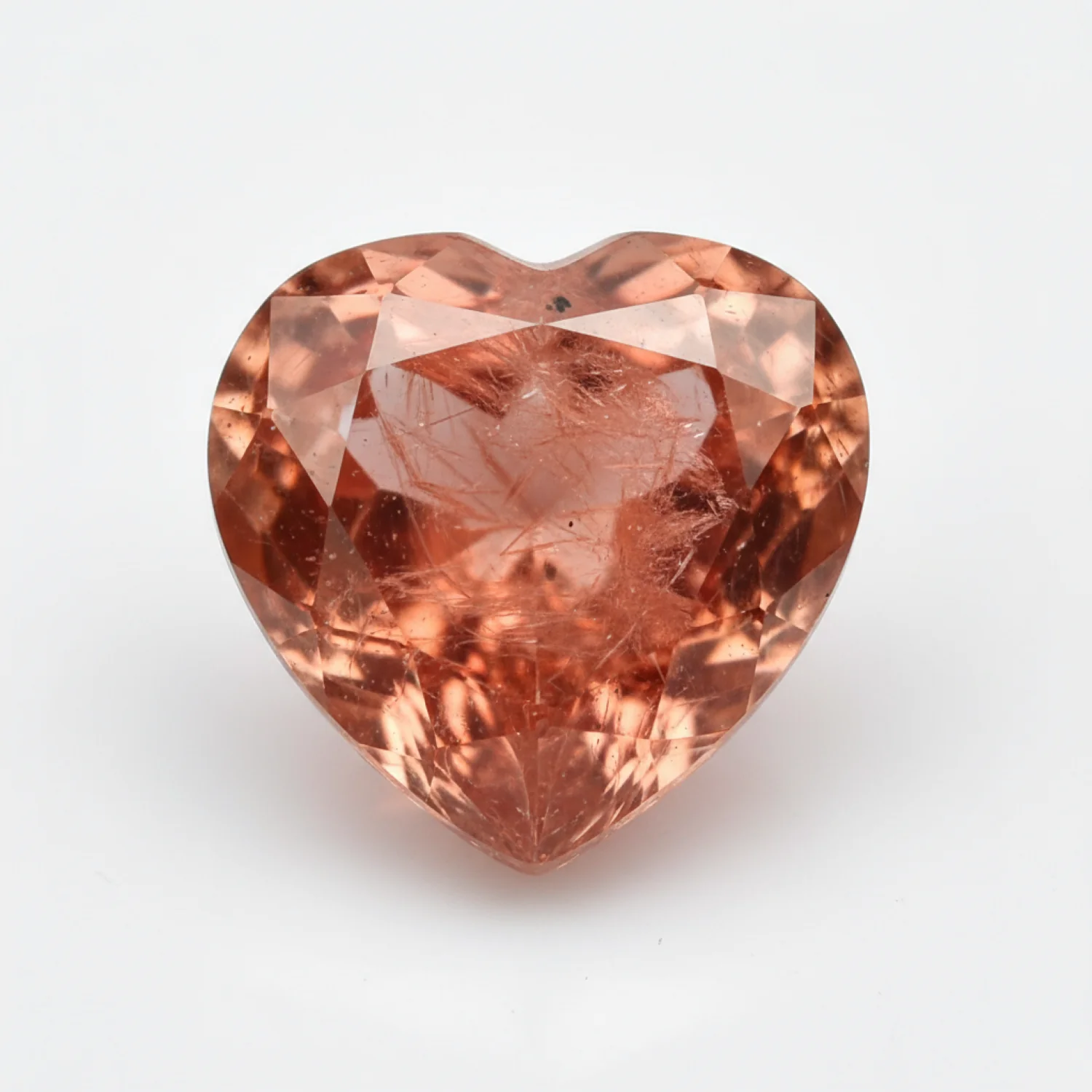Hessonite Garnet (Gomed) 1PC Medium 9x9 MM Heart Faceted Red Lustrous Precious Gems - Image 2