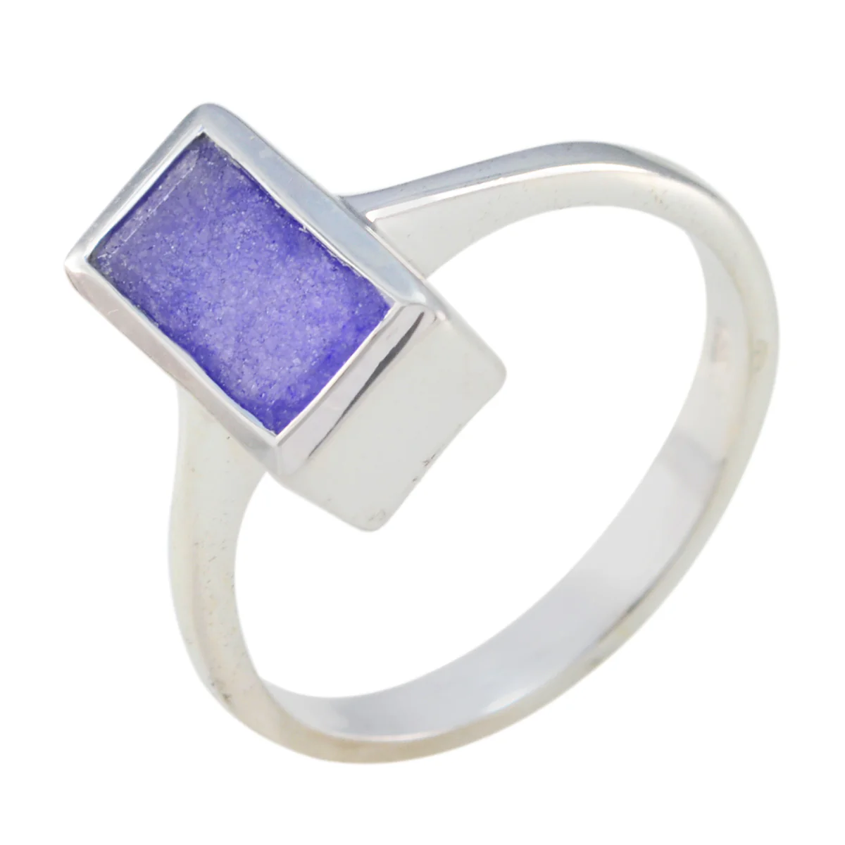 Indian Blue Sapphire Solitaire Egyptian Sterling Silver Blue Gemstones Slim Contemporary Ring Jewelry - Image 2