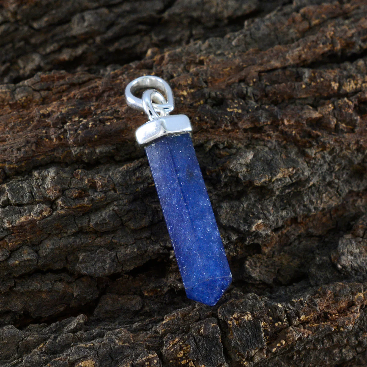 Indian Blue Sapphire Tiny Egyptian Sterling Silver Solitaire Lorena Engagement Blue Pendant Jewellery - Image 2