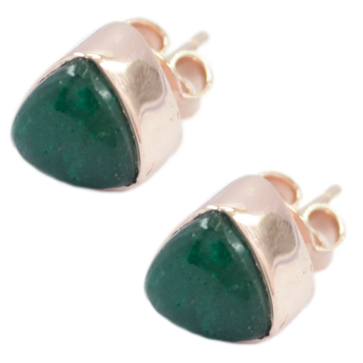 Indian Emerald American Amanda Solitaire Stud Green 925 Sterling Silver Earring