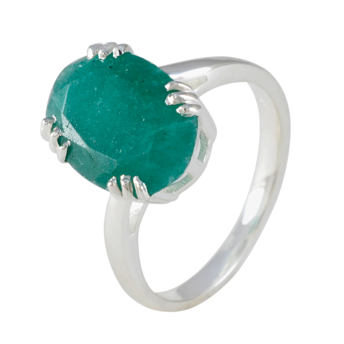 Indian Emerald Solitaire African Sterling Silver Green Gems Tiny Contemporary Ring Jewelry - Image 2