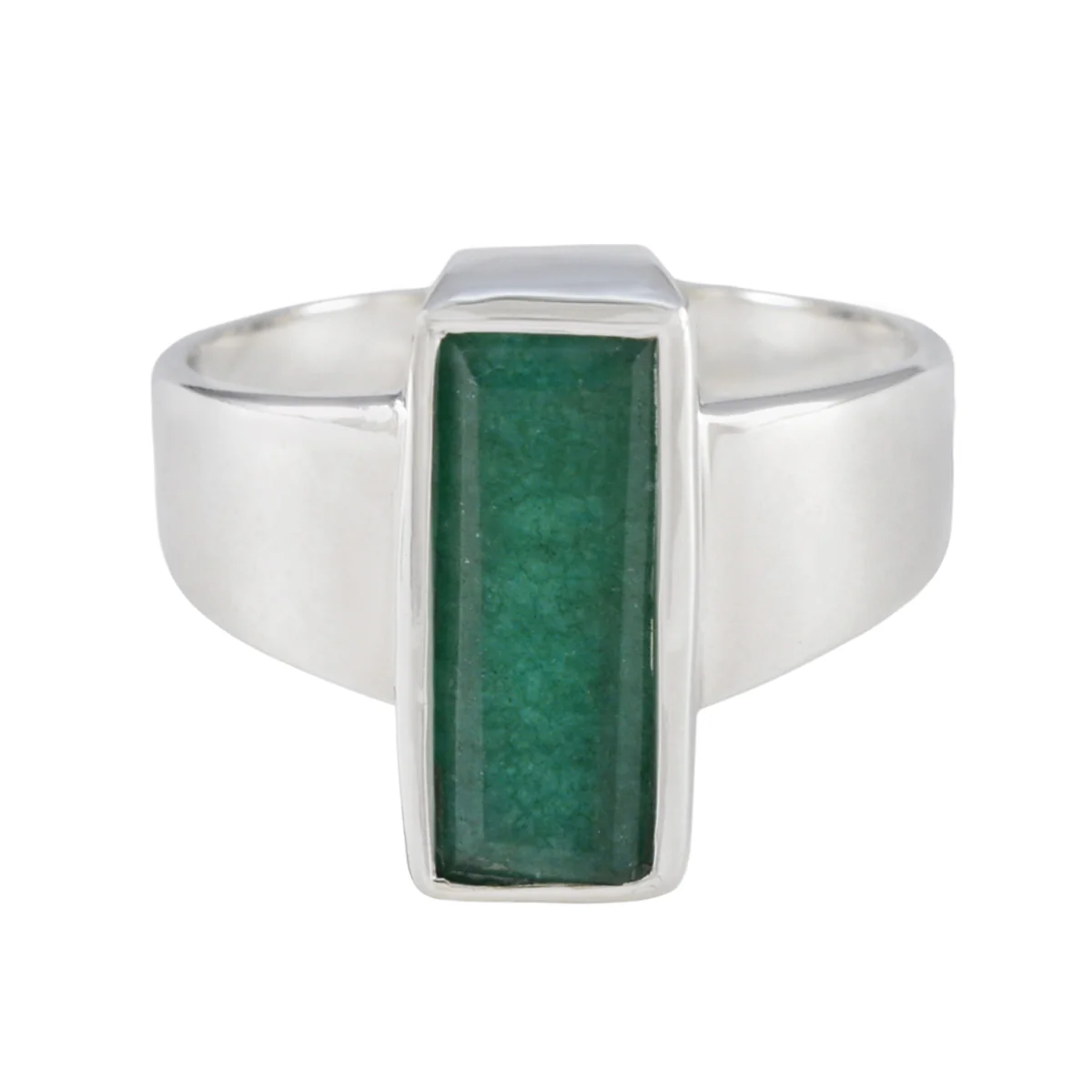 Indian Emerald Solitaire Indian Silver Green Gemstone Eye-catching Trendy Ring Jewellery