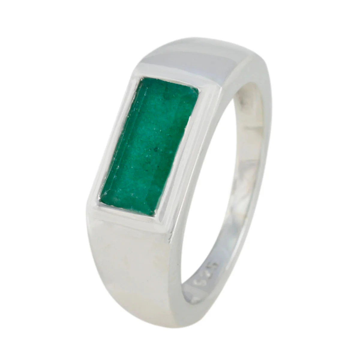 Indian Emerald Solitaire Indian Silver Green Gemstone Tiny Romantic Ring Jewelry - Image 2