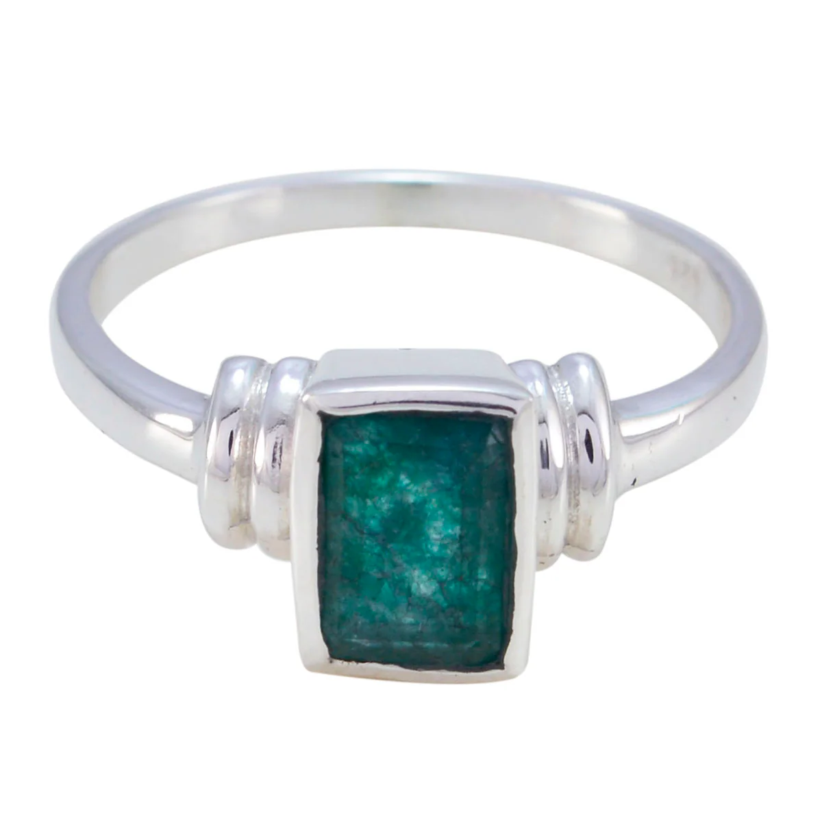 Indian Emerald Solitaire Japanese 925 Silver Green Gemstones Dainty Graceful Ring Jewellery - Image 3