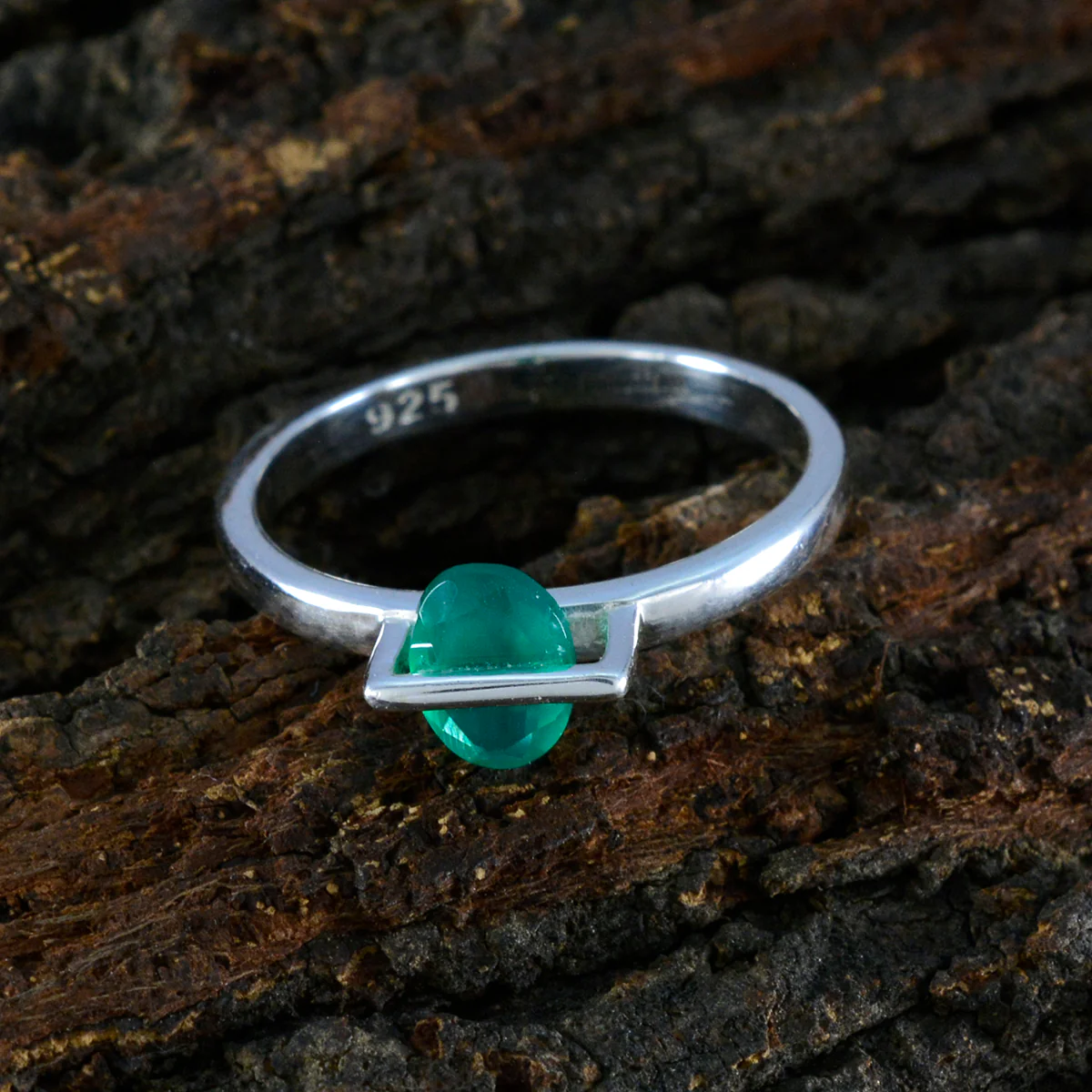 Indian Emerald Solitaire Turkish 925 Silver Green Gems Delicate Romantic Ring Jewelry - Image 3