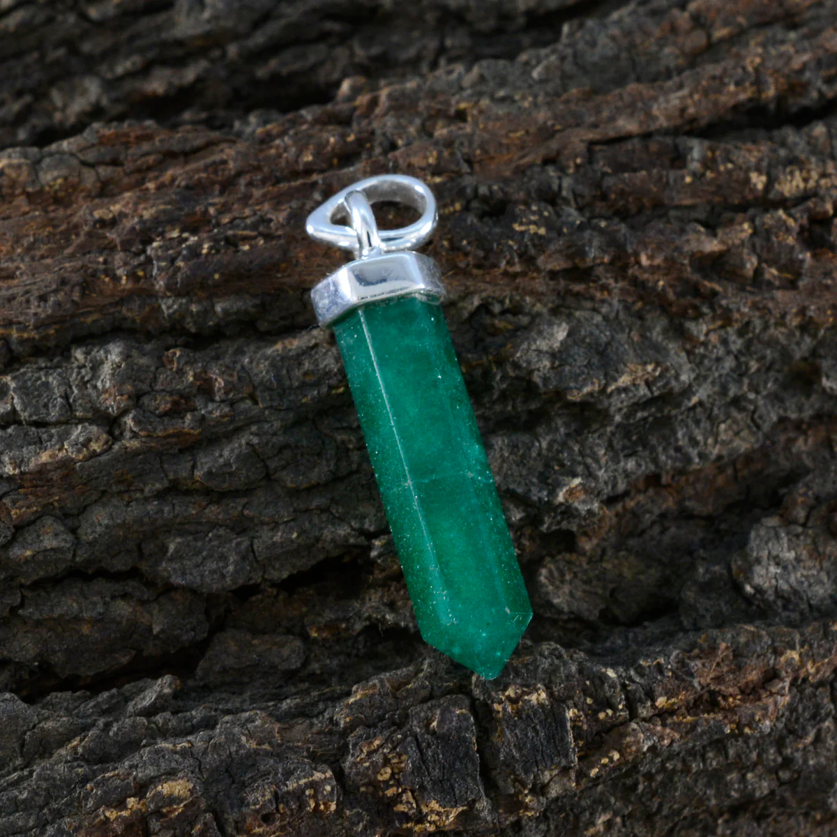 Indian Emerald Tiny Russian 92.5 Silver Solitaire Julieta Trendy Green Pendant Jewellery - Image 2