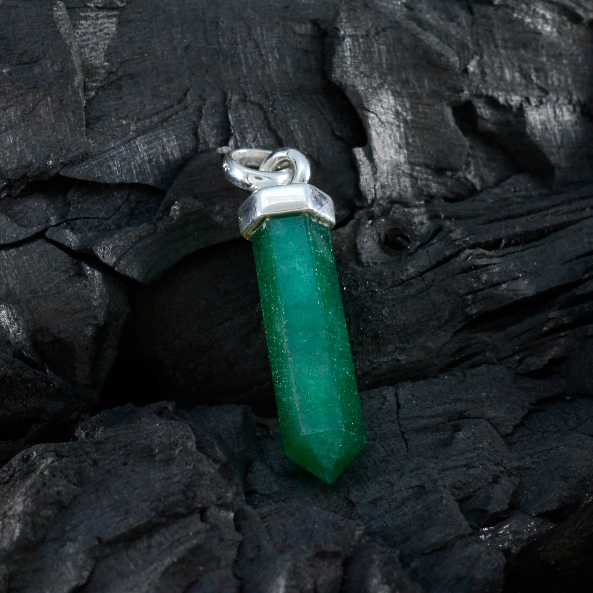 Indian Emerald Tiny Russian 92.5 Silver Solitaire Julieta Trendy Green Pendant Jewellery - Image 3