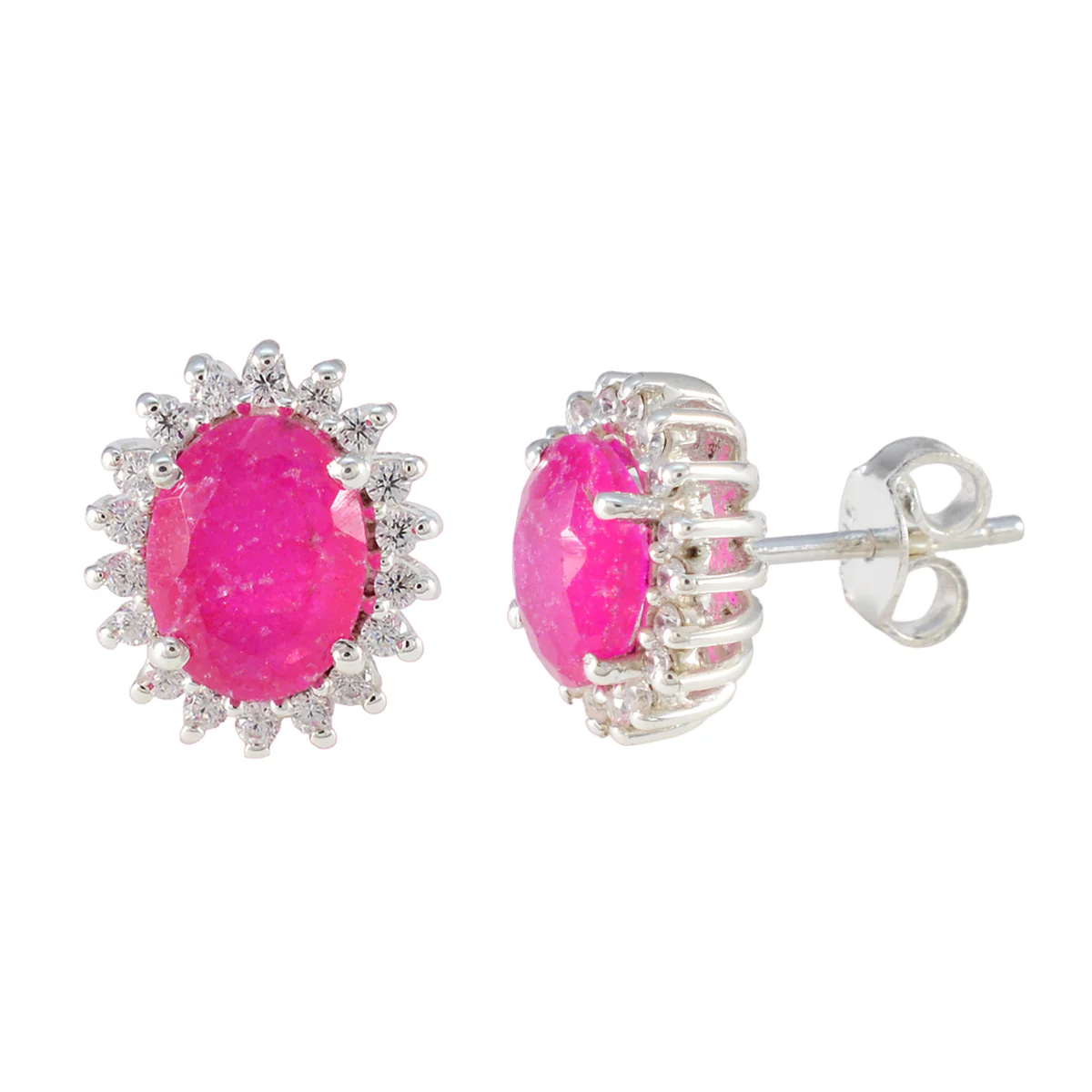 Indian Ruby Australian Natalia multiple Stud Red 925 Silver Earring - Image 3