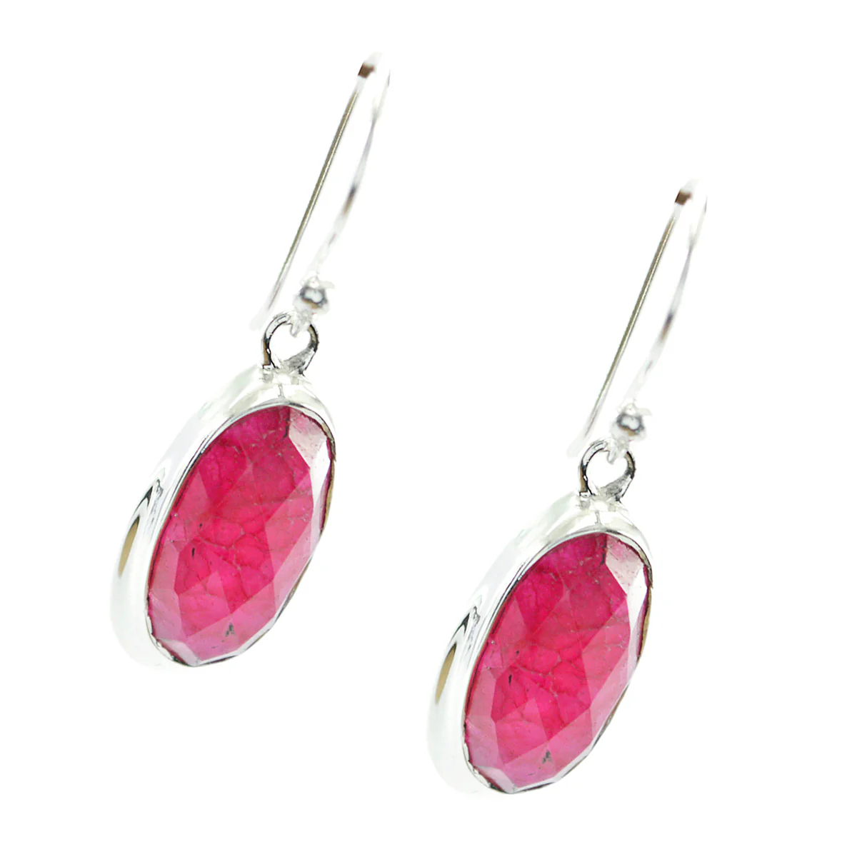 Indian Ruby German Hazel Solitaire Dangle Red 925 Sterling Silver Earring - Image 2