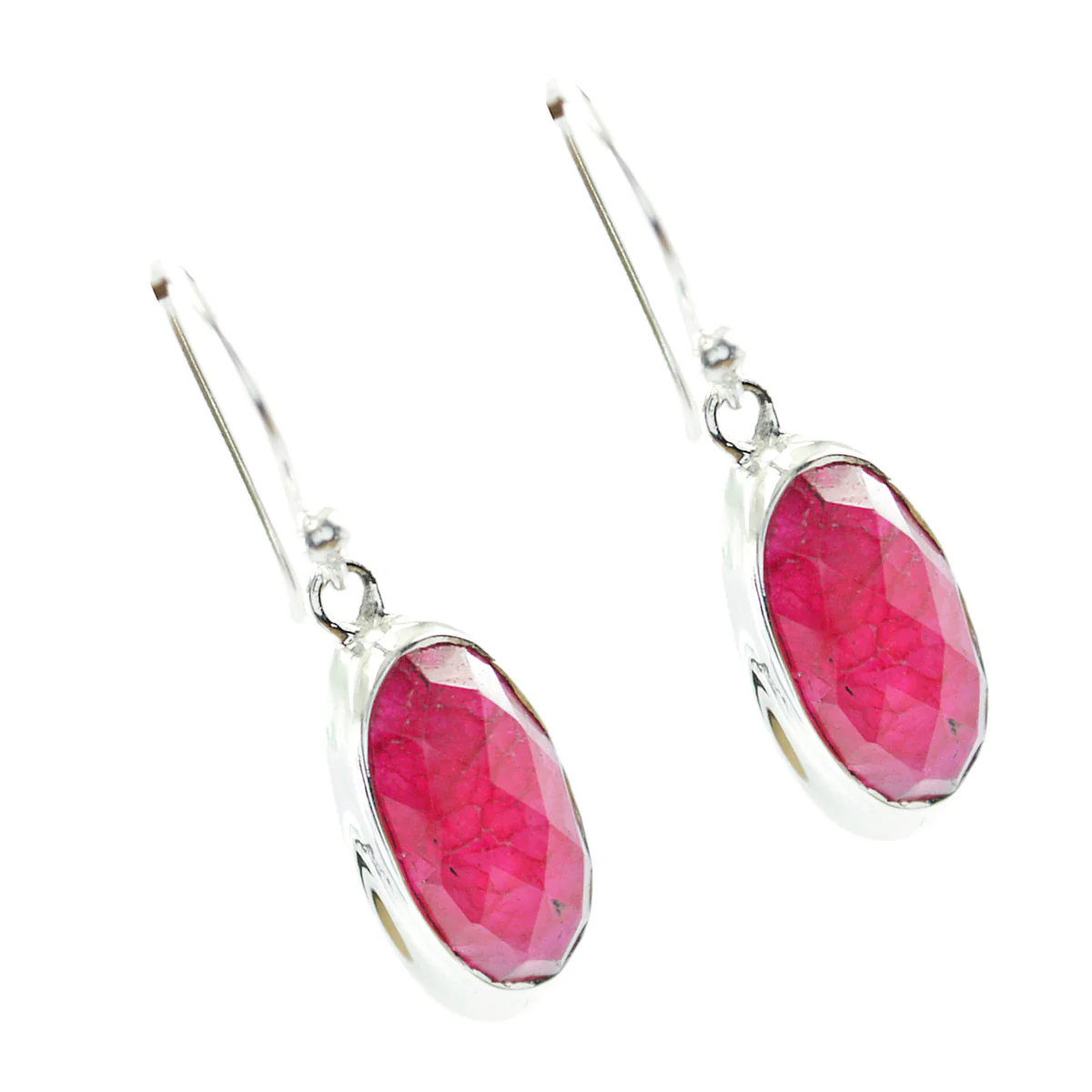 Indian Ruby German Hazel Solitaire Dangle Red 925 Sterling Silver Earring - Image 3