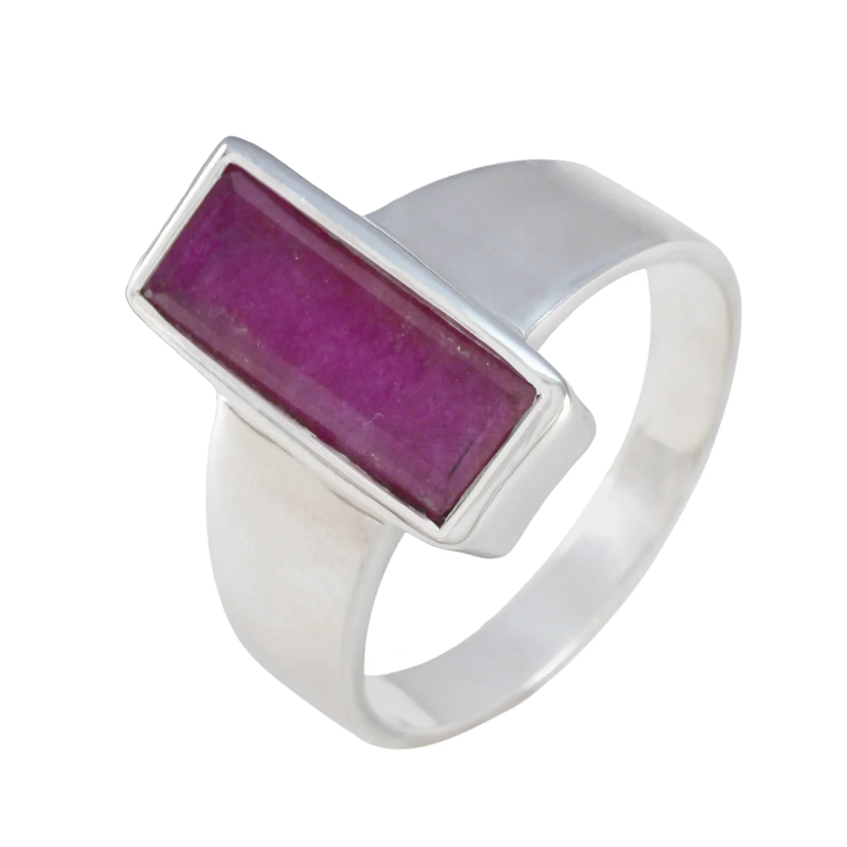Indian Ruby Solitaire African Sterling Silver Red Gemstones Eye-catching Modern Ring Jewelry - Image 2