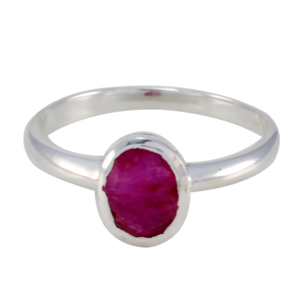 Indian Ruby Solitaire American 925 Silver Red Gemstone Delicate Sophisticated Ring Jewelry - Image 3
