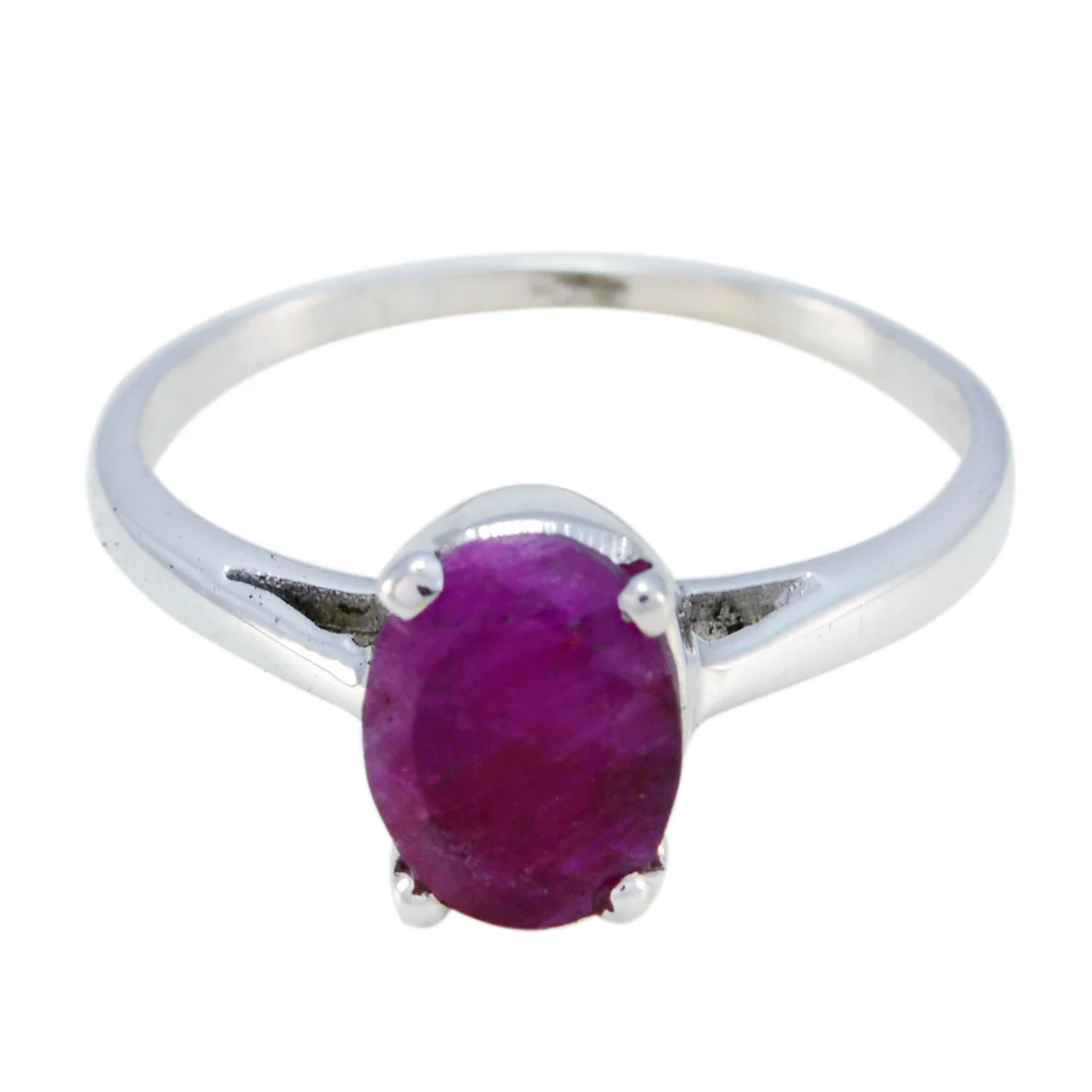 Indian Ruby Solitaire American Sterling Silver Red Gems Delicate Fairytale Ring Jewelry