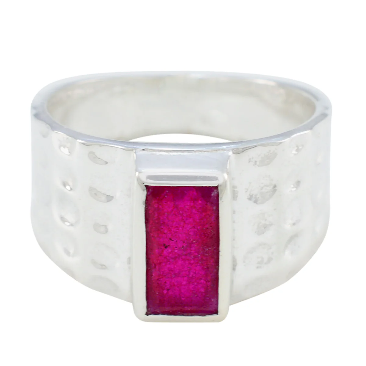 Indian Ruby Solitaire Egyptian 92.5 Silver Red Gemstones Mid-weight Signet Ring Jewellery
