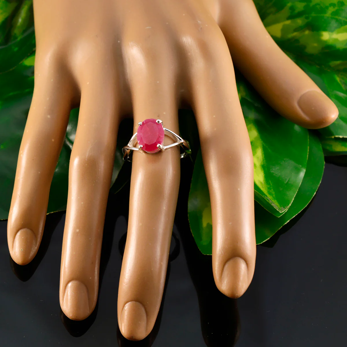 Indian Ruby Solitaire Korean 925 Silver Red Gemstones Dainty Contemporary Ring Jewellery - Image 6