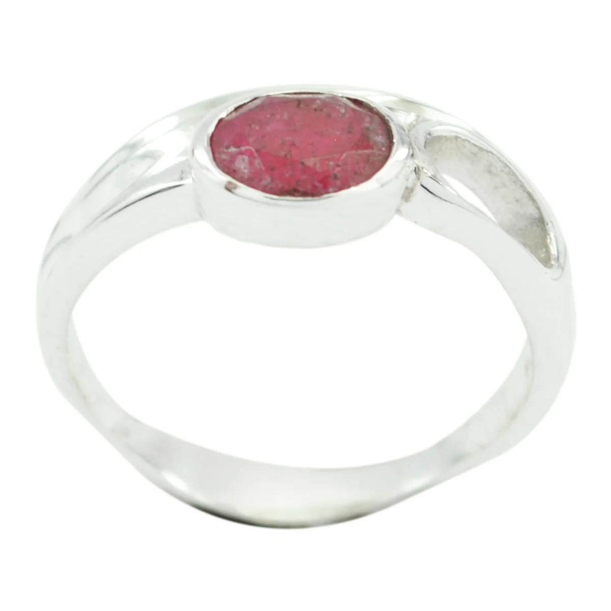 Indian Ruby Solitaire Turkish 925 Sterling Silver Red Gemstones Whisper-thin Trendy Ring Jewellery
