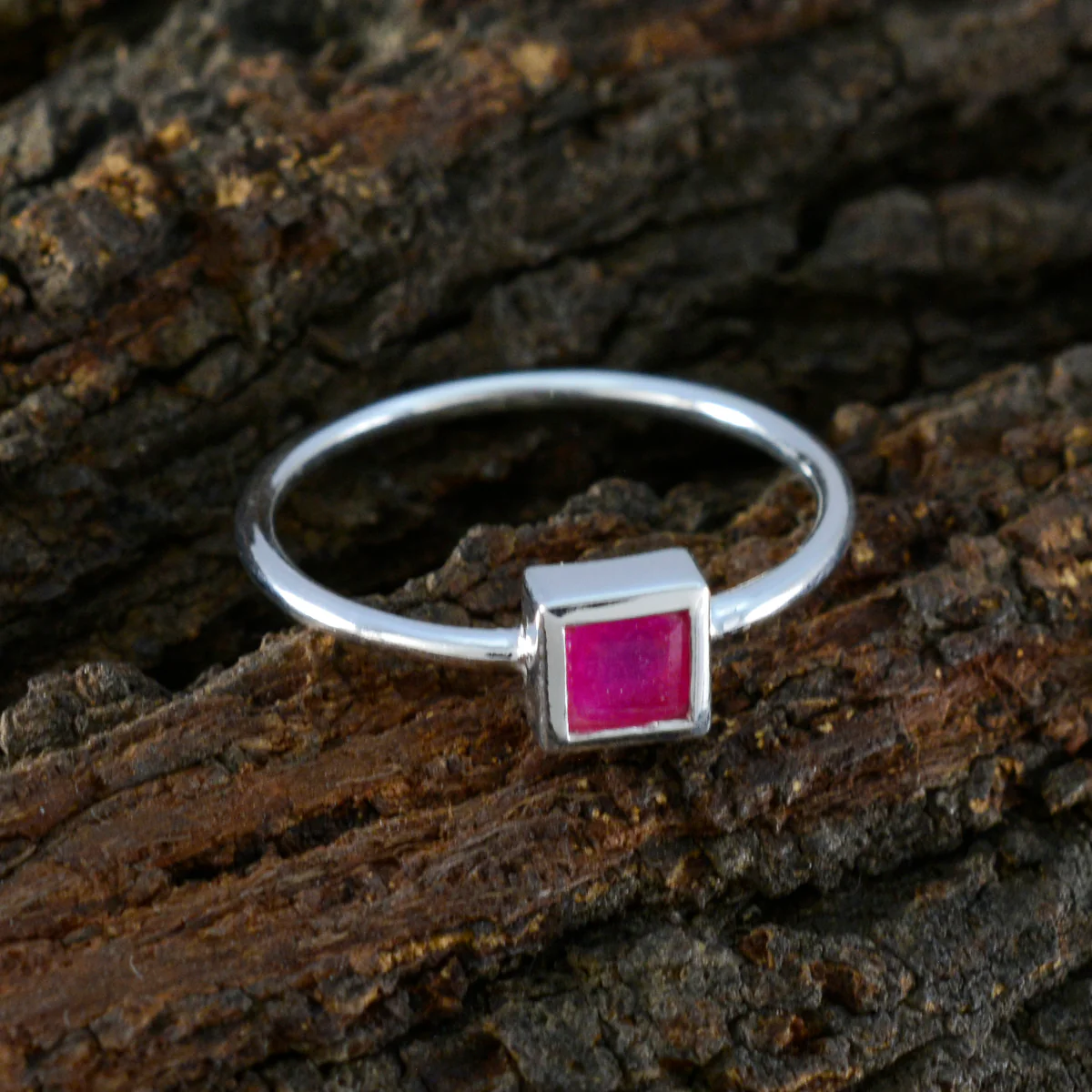Indian Ruby Solitaire Turkish Sterling Silver Red Gems Elegant  Trendy Ring Jewellery - Image 3