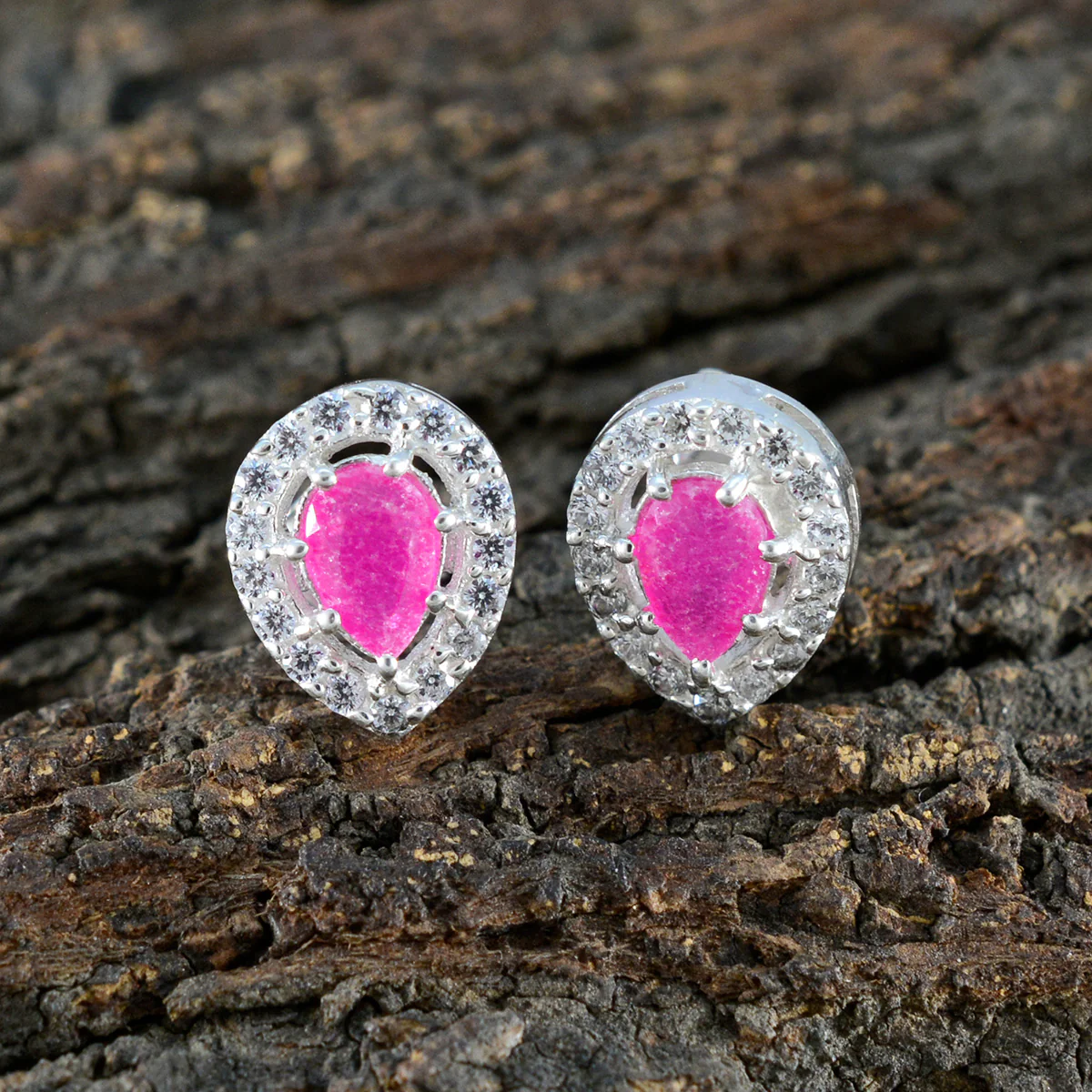 Indian Ruby Spanish Nayara multiple Stud Red 92.5 Silver Earring - Image 3