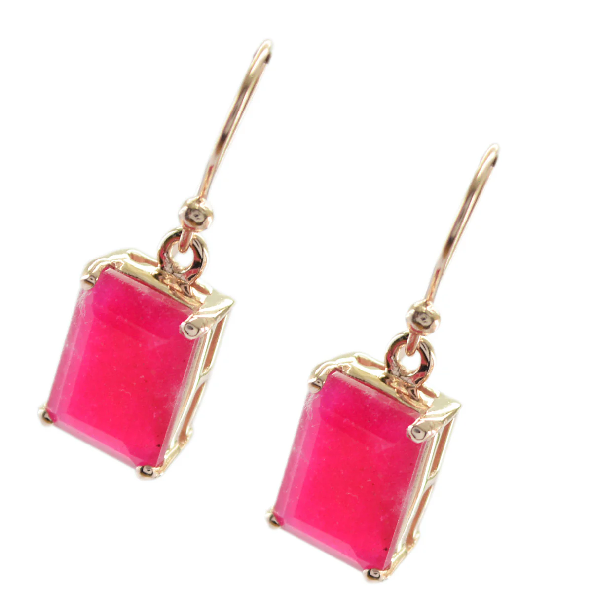 Indian Ruby Spanish Scarlett Solitaire Dangle Red 92.5 Silver Earring - Image 2
