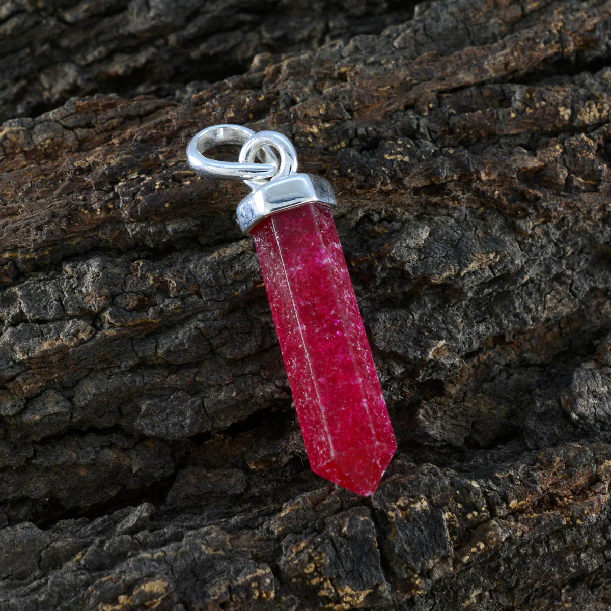 Indian Ruby Tiny Moroccan Silver Solitaire Laura Love Red Pendant Jewelry - Image 2