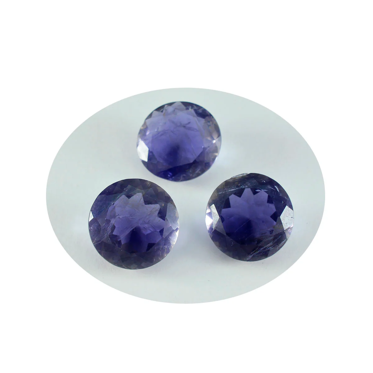 Iolite 1PC Chunky 14x14 MM Round Faceted Blue Genuine Semi Precious Loose Gemstones - Image 3