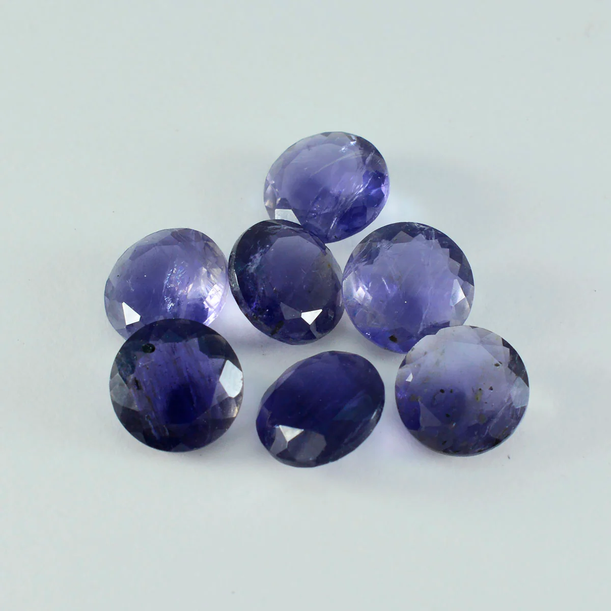 Iolite 1PC Large 12x12 MM Round Faceted Blue High-Quality Semi Precious Loose Gems
