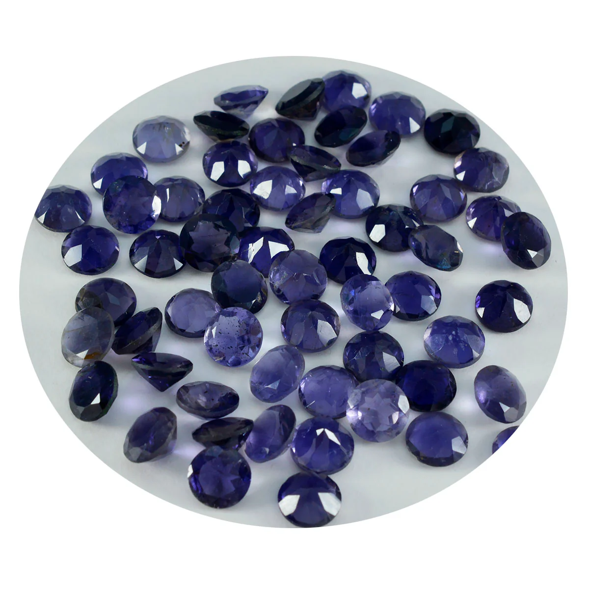 Iolite 1PC Small 7x7 MM Round Faceted Blue Splendid Semi Precious Gems - Image 3