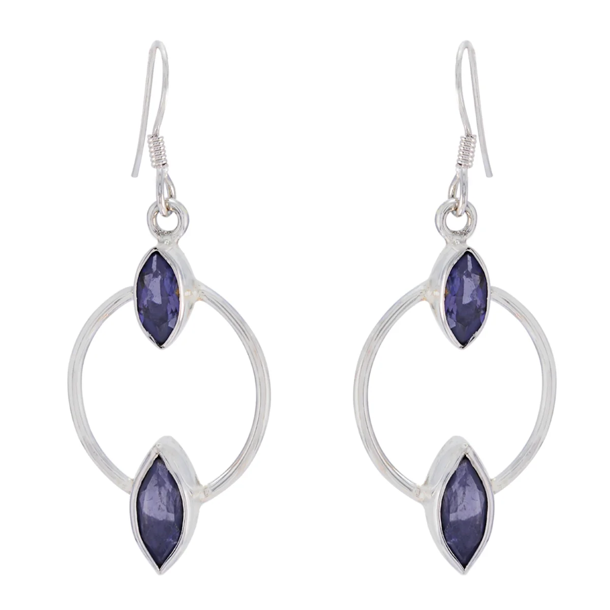 Iolite African Aria multiple Dangle Blue 92.5 Silver Earring