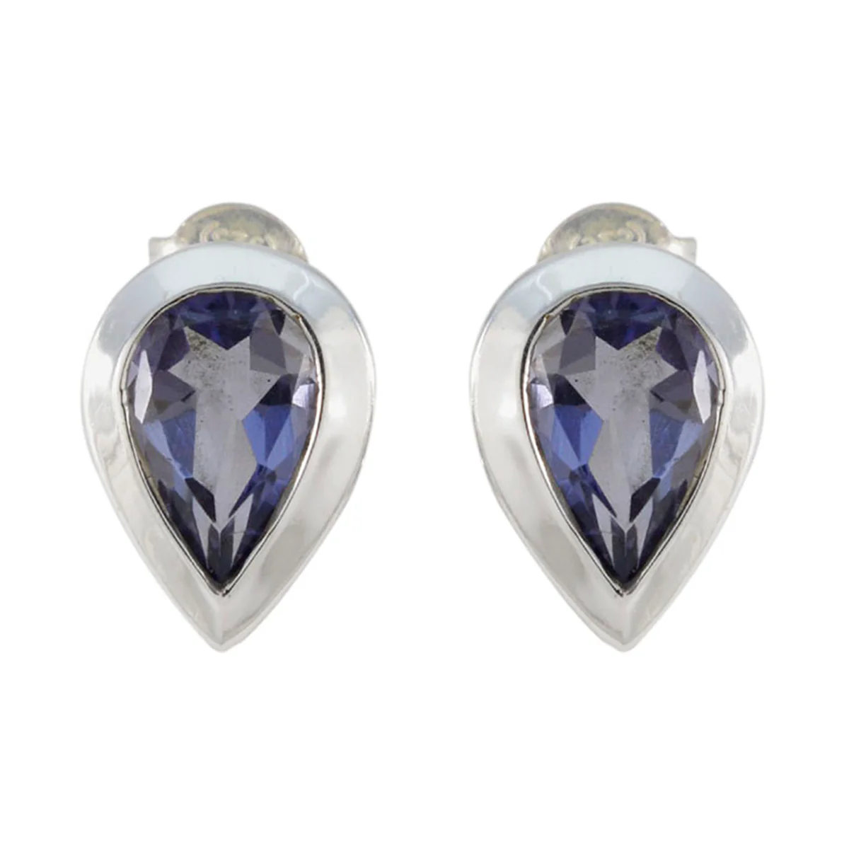 Iolite African Luisa Solitaire Stud Blue 925 Sterling Silver Earring