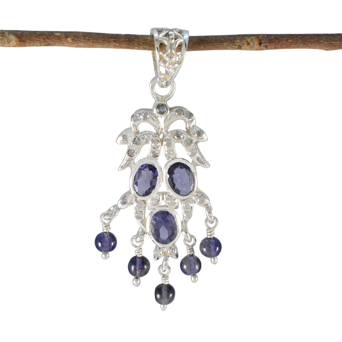 Iolite Featherlight Australian 925 Silver multiple Yasmin Signet Blue Pendant Jewelry