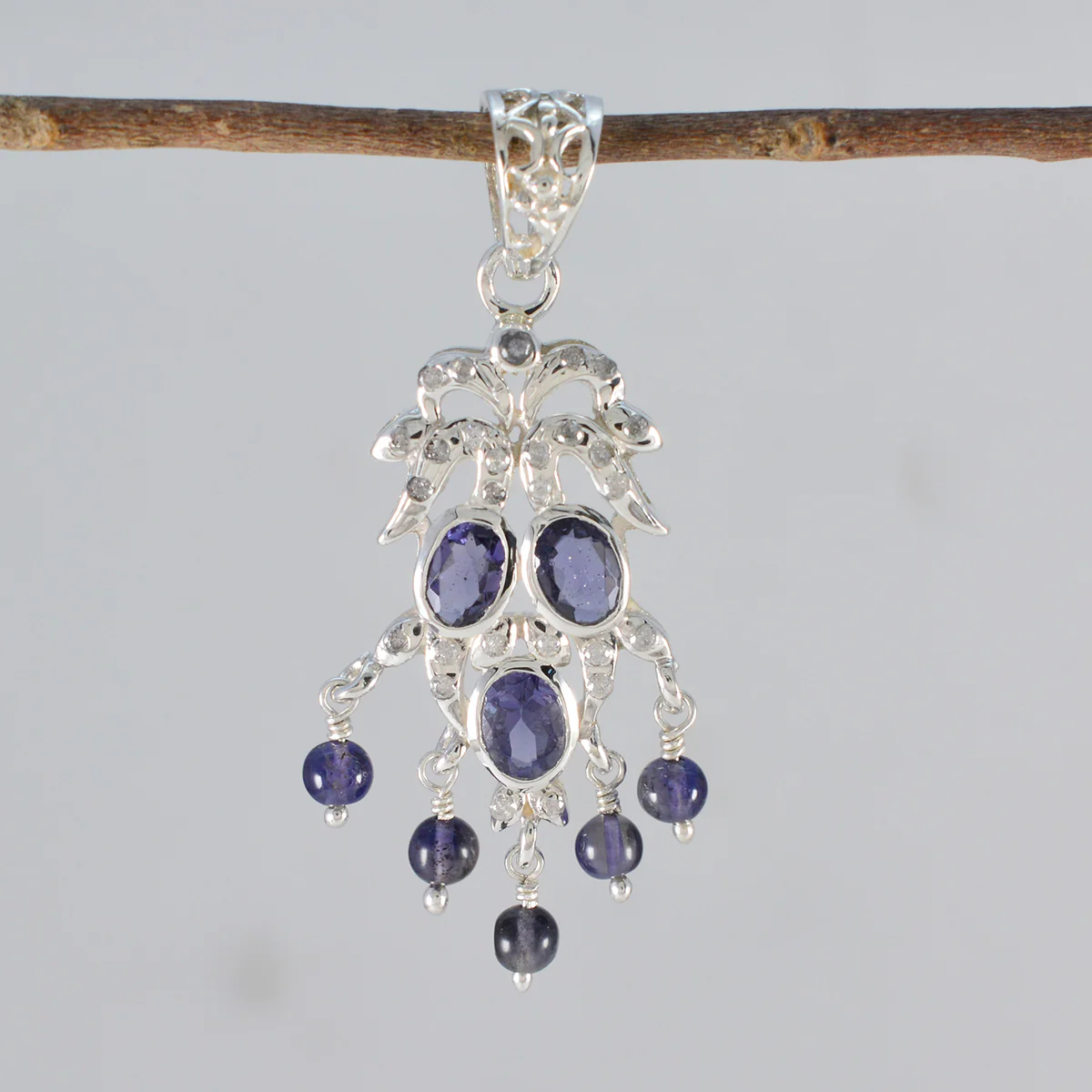 Iolite Featherlight Australian 925 Silver multiple Yasmin Signet Blue Pendant Jewelry - Image 2
