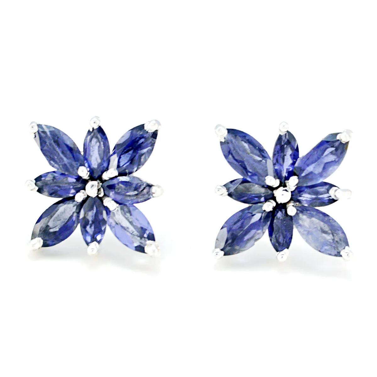 Iolite Korean Micaela multiple Stud Blue 92.5 Silver Earring - Image 3