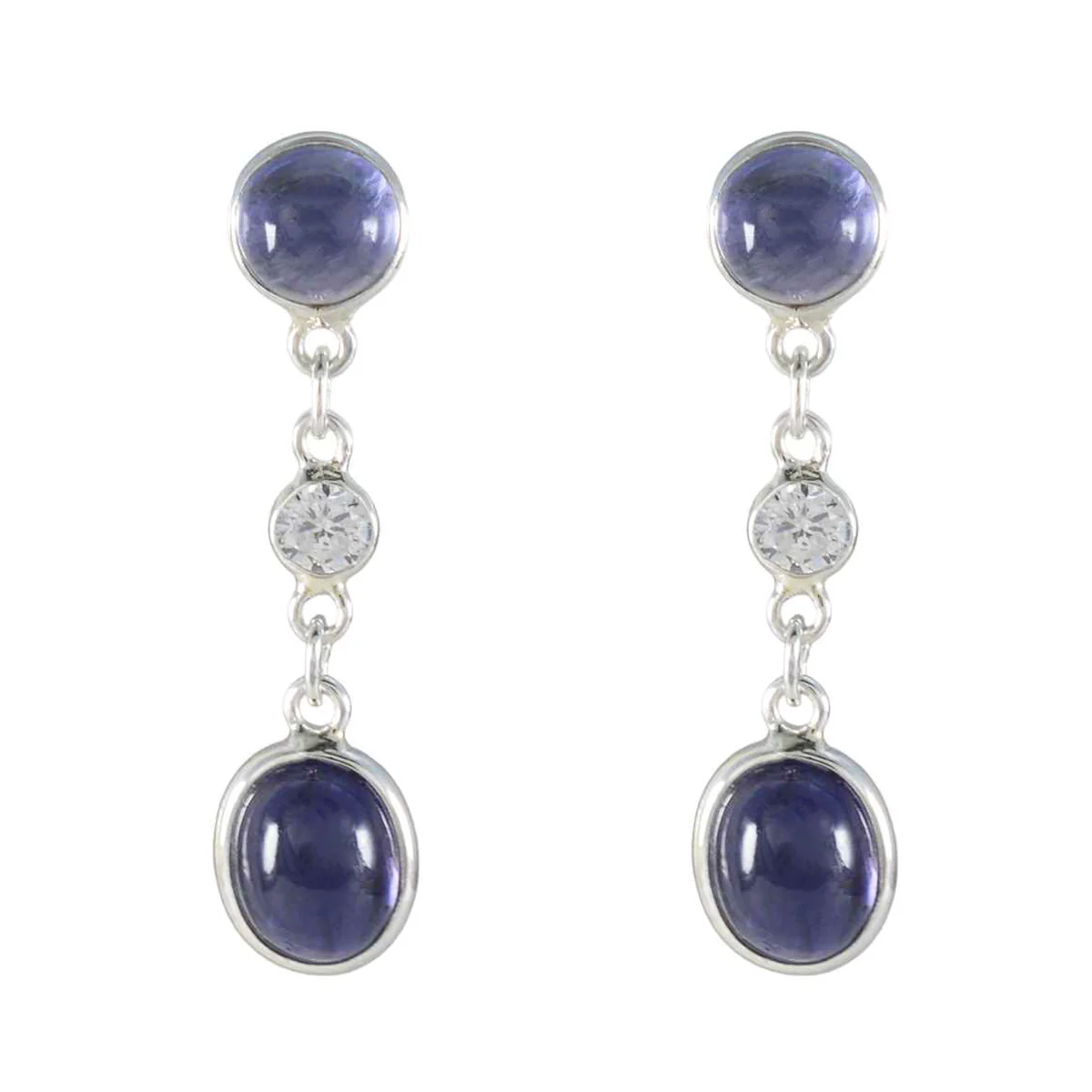 Iolite Mexican Agnes multiple Stud Blue 92.5 Silver Earring