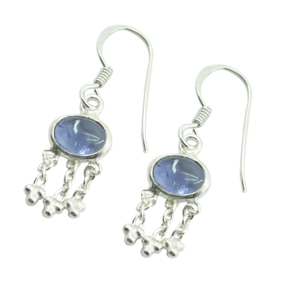 Iolite Middle Eastern Addison multiple Dangle Blue Sterling Silver Earring - Image 2