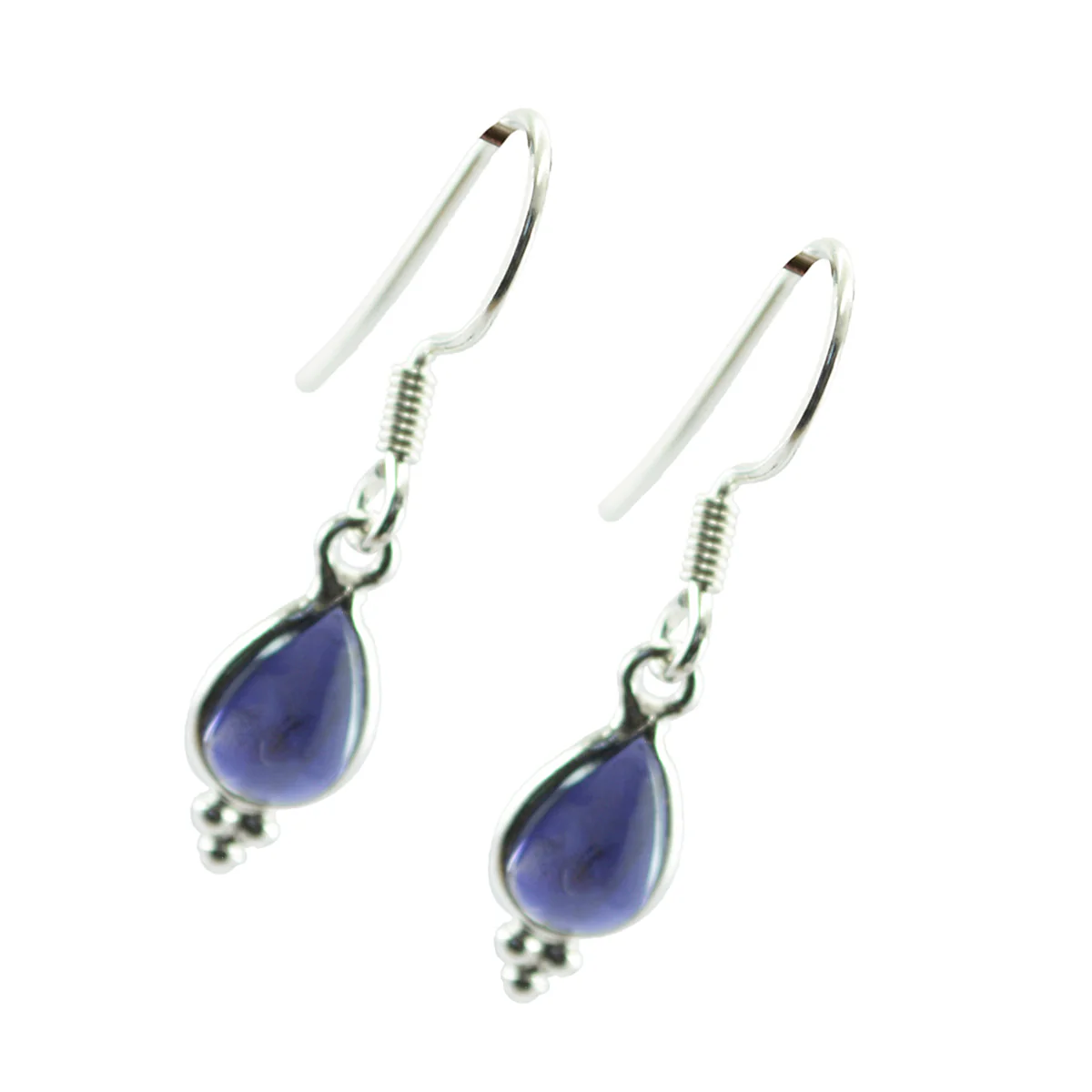 Iolite Middle Eastern Lili multiple Dangle Blue Silver Earring - Image 2