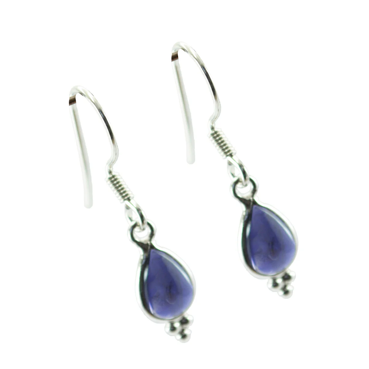 Iolite Middle Eastern Lili multiple Dangle Blue Silver Earring - Image 3