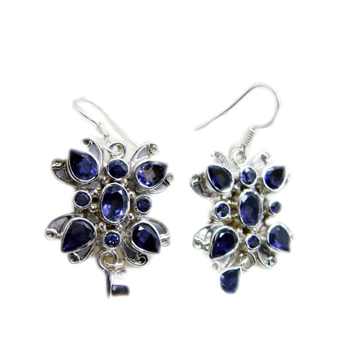 Iolite Middle Eastern Zoey multiple Dangle Blue 925 Sterling Silver Earring