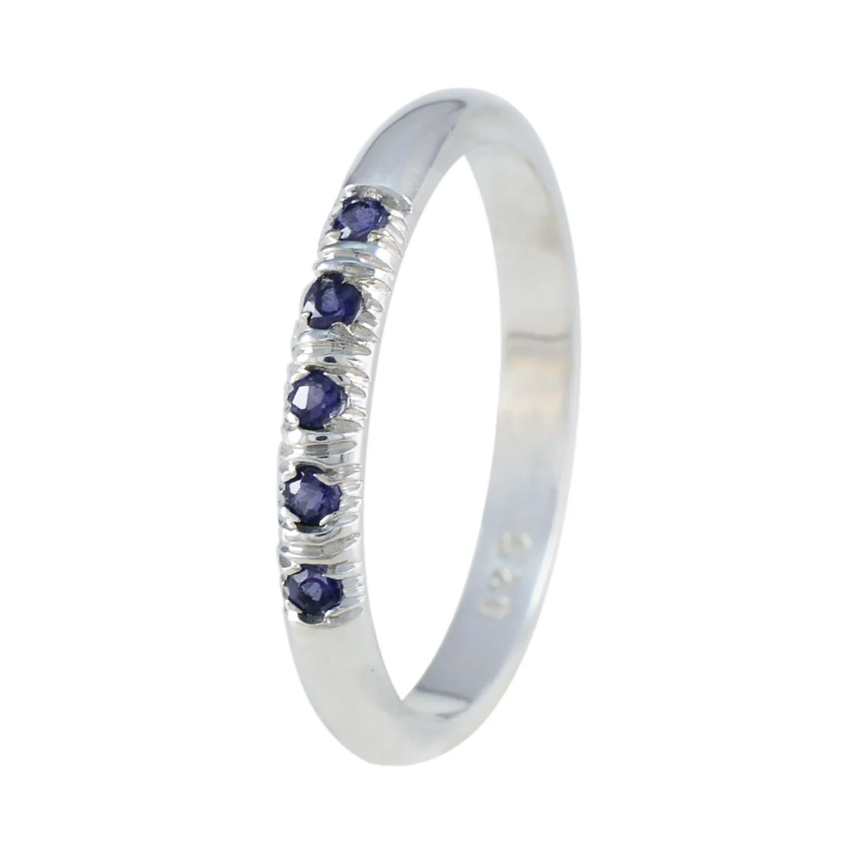 Iolite Penta Japanese Sterling Silver Blue Gems Elegant Fairytale Ring Jewelry - Image 2
