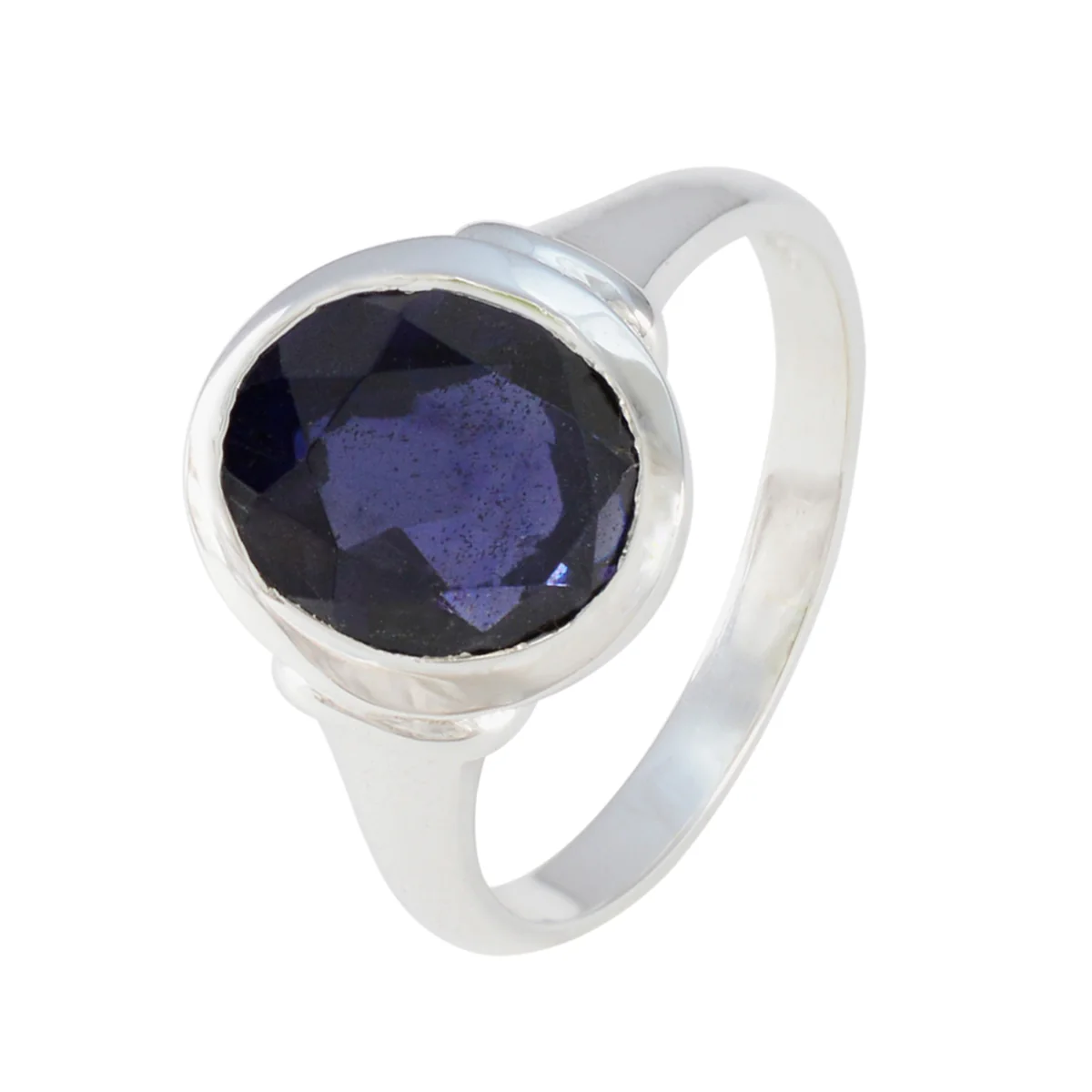 Iolite Solitaire African 925 Silver Blue Gemstone Slim Traditional Ring Jewelry - Image 2