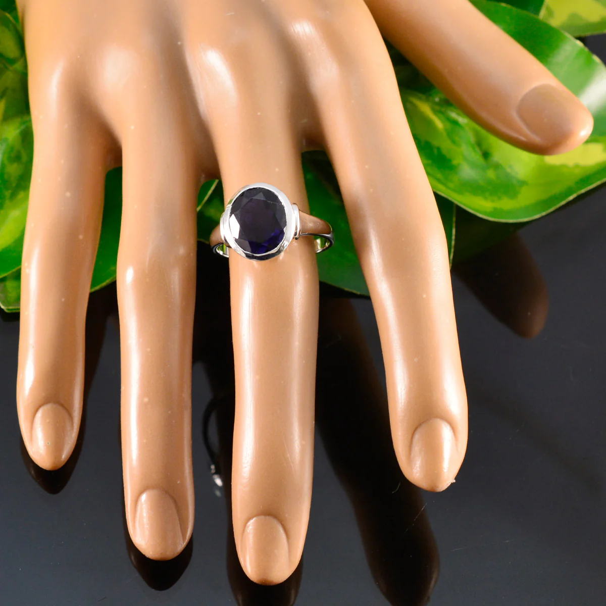 Iolite Solitaire African 925 Silver Blue Gemstone Slim Traditional Ring Jewelry - Image 6