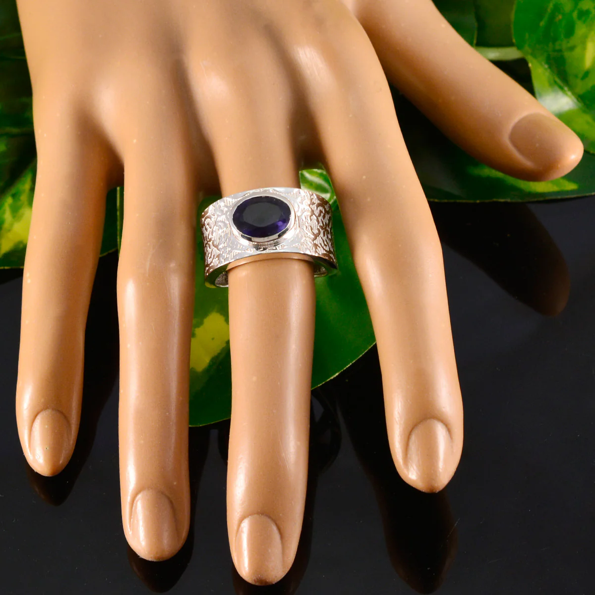 Iolite Solitaire African 925 Sterling Silver Blue Gemstone Essential Art Deco Ring Jewelry - Image 5