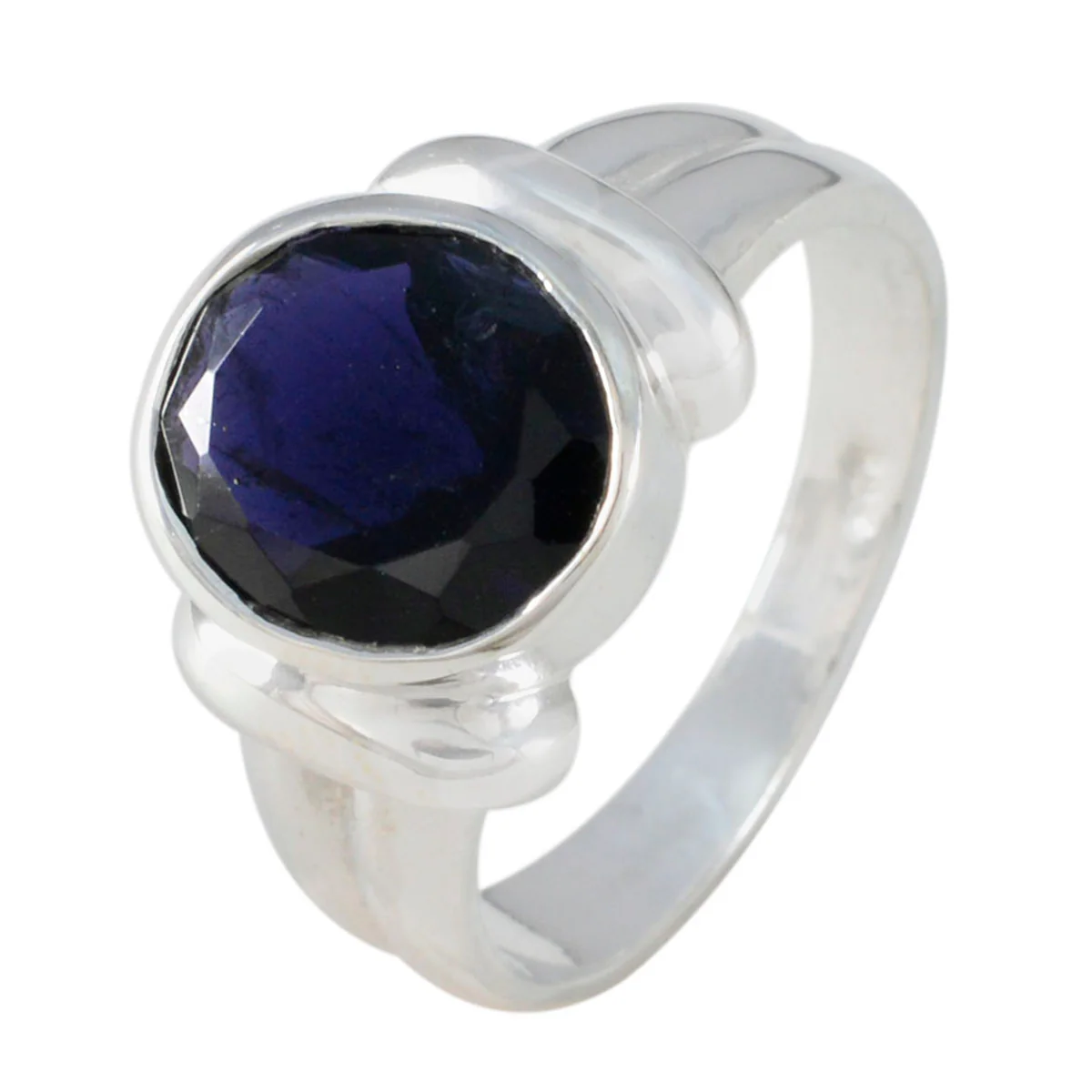 Iolite Solitaire African Silver Blue Gemstone Tiny Modern Ring Jewellery - Image 2