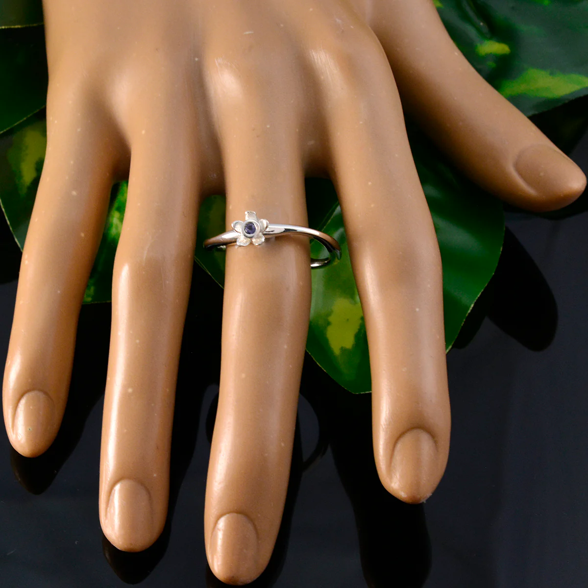 Iolite Solitaire American Silver Blue Gemstone Dainty Sophisticated Ring Jewelry - Image 6