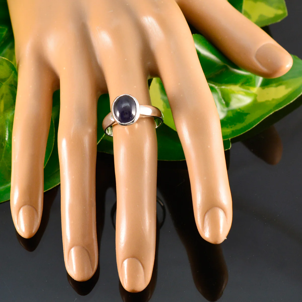 Iolite Solitaire French Sterling Silver Blue Gemstones Classic Sophisticated Ring Jewelry - Image 5