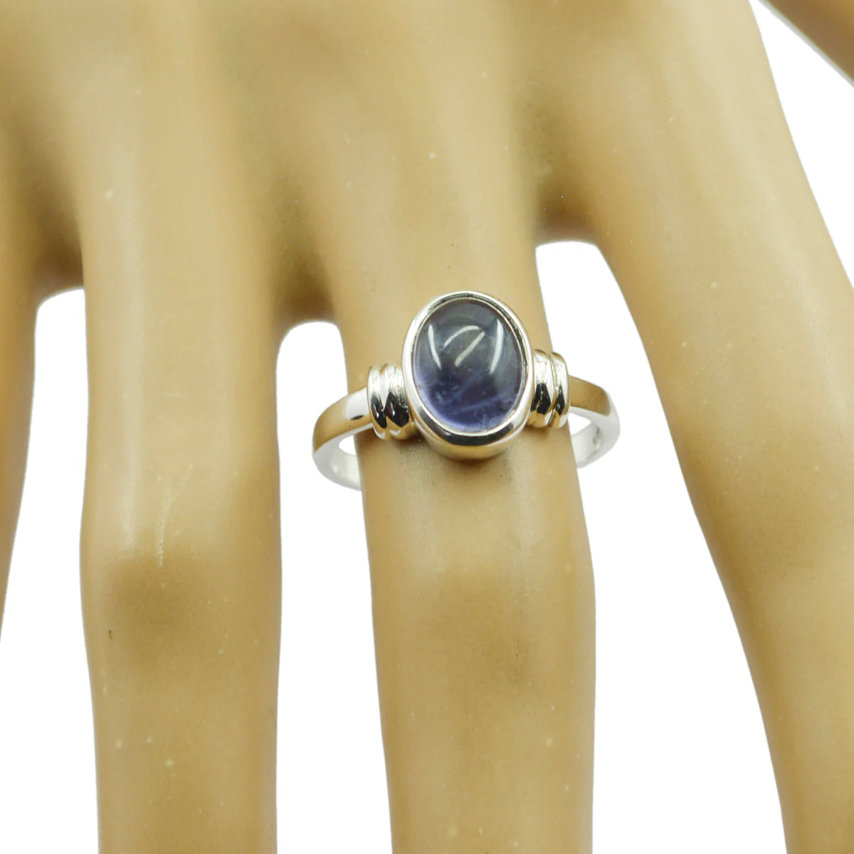 Iolite Solitaire German Sterling Silver Blue Gemstone Minimal Artisan Ring Jewellery - Image 2