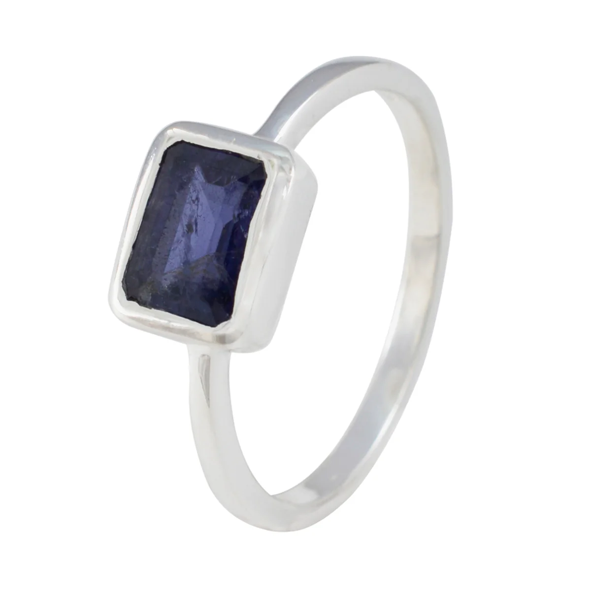 Iolite Solitaire Korean 92.5 Silver Blue Gems Dainty Abstract Ring Jewelry - Image 2