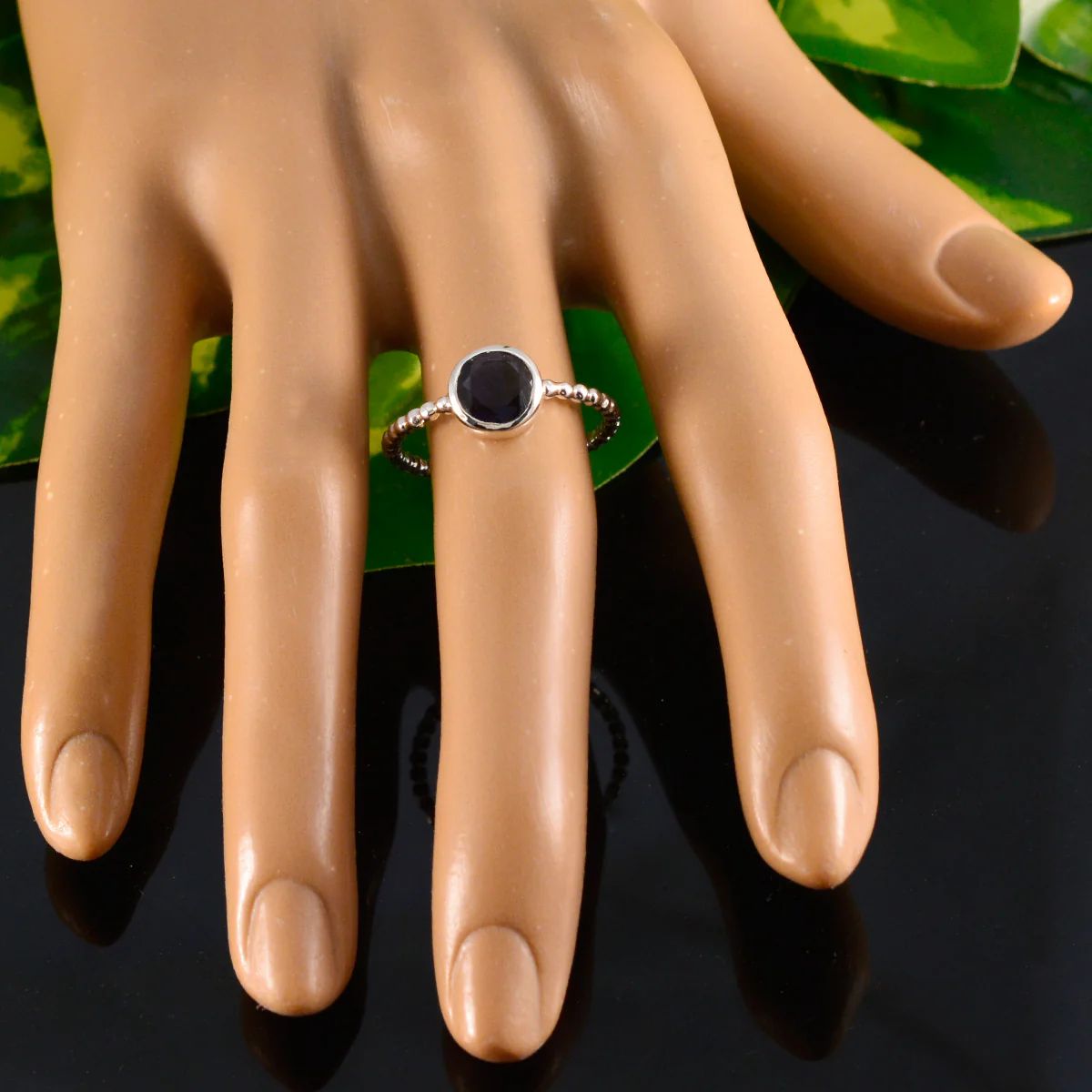 Iolite Solitaire Korean 92.5 Silver Blue Gemstones Delicate Twist Ring Jewelry - Image 5