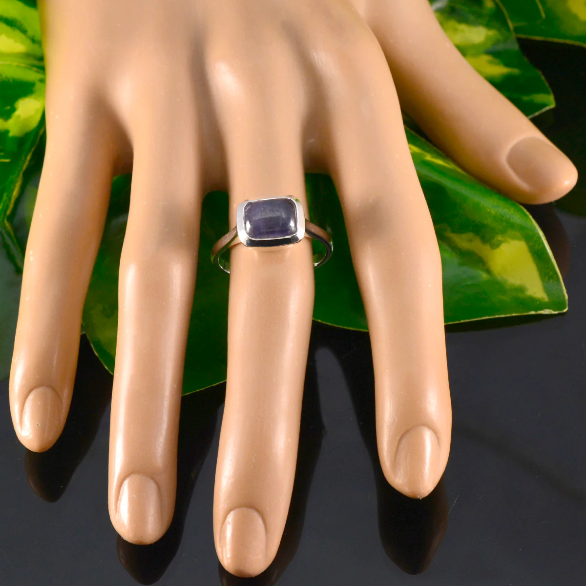 Iolite Solitaire Russian 92.5 Silver Blue Gems Slim Fairytale Ring Jewelry - Image 5