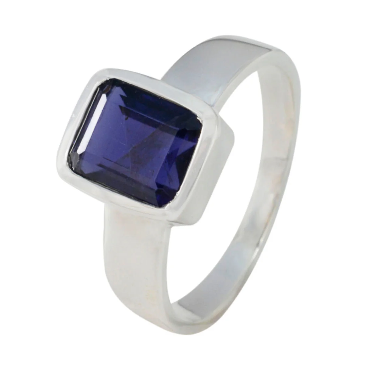 Iolite Solitaire Russian 92.5 Silver Blue Gems Slim Feminine Ring Jewellery - Image 2