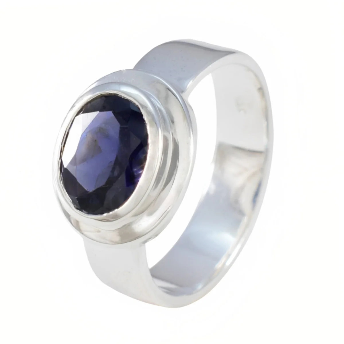 Iolite Solitaire Russian 92.5 Silver Blue Gemstone Classic Fairytale Ring Jewellery - Image 2